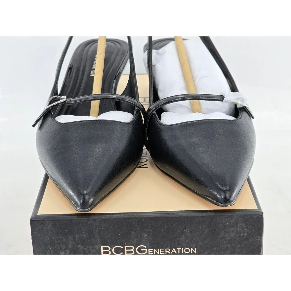 BCBGeneration Kami Slingback Pumps Womens 6.5 Black Pointed Toe - New